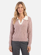 Women's Cable Knit Collared Jumper