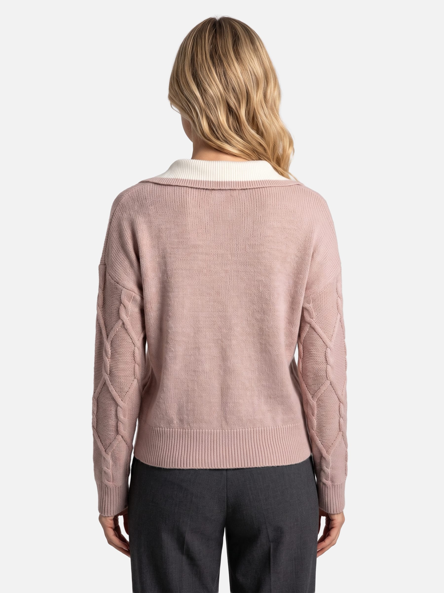 Women's Cable Knit Collared Jumper