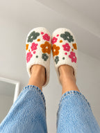 Chaussons Femme Fleuris Sherpa
