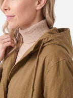 Manteau long imperméable pour femme avec capuche et poches