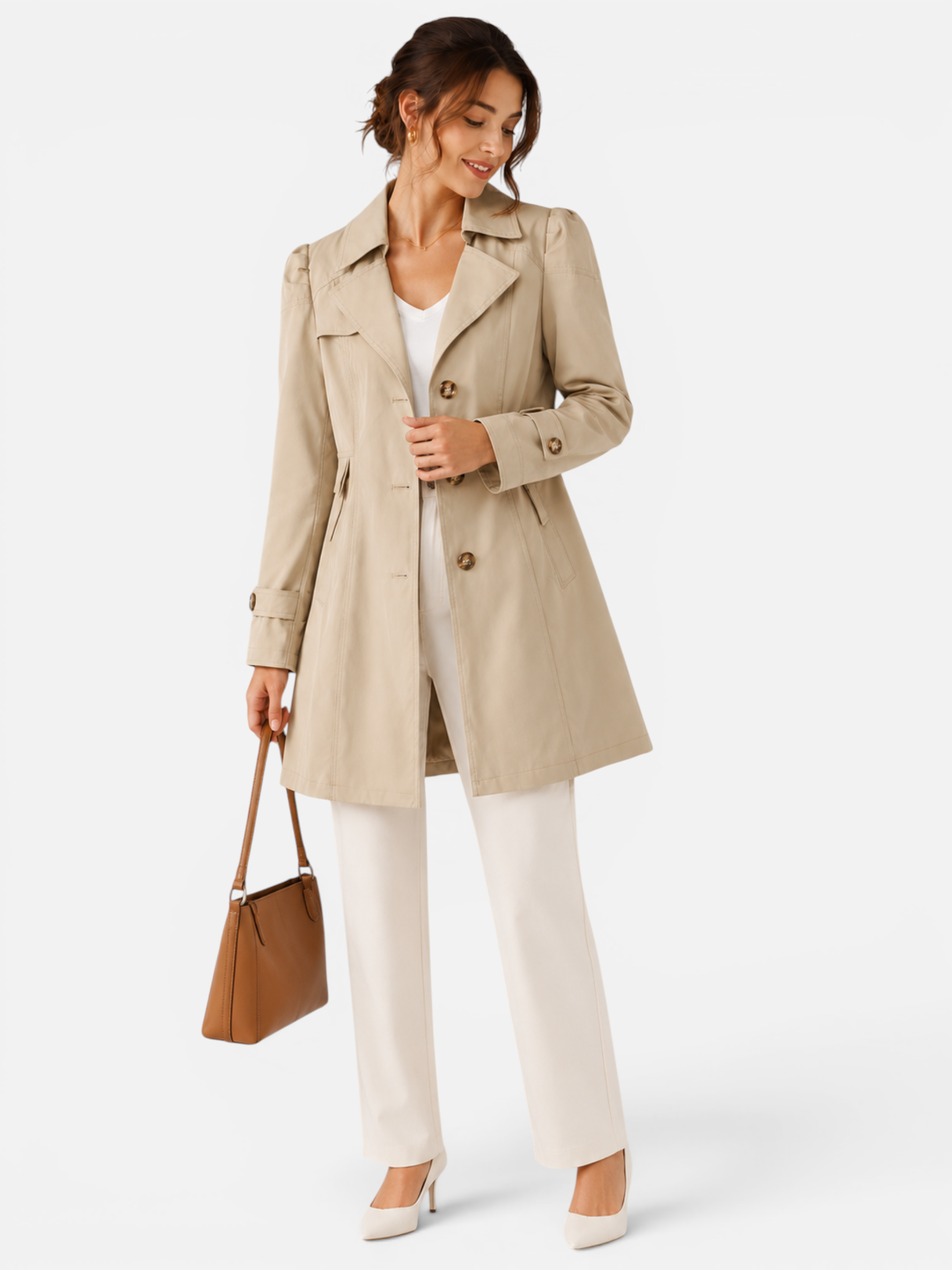 Women's Single Breasted Trench Coat