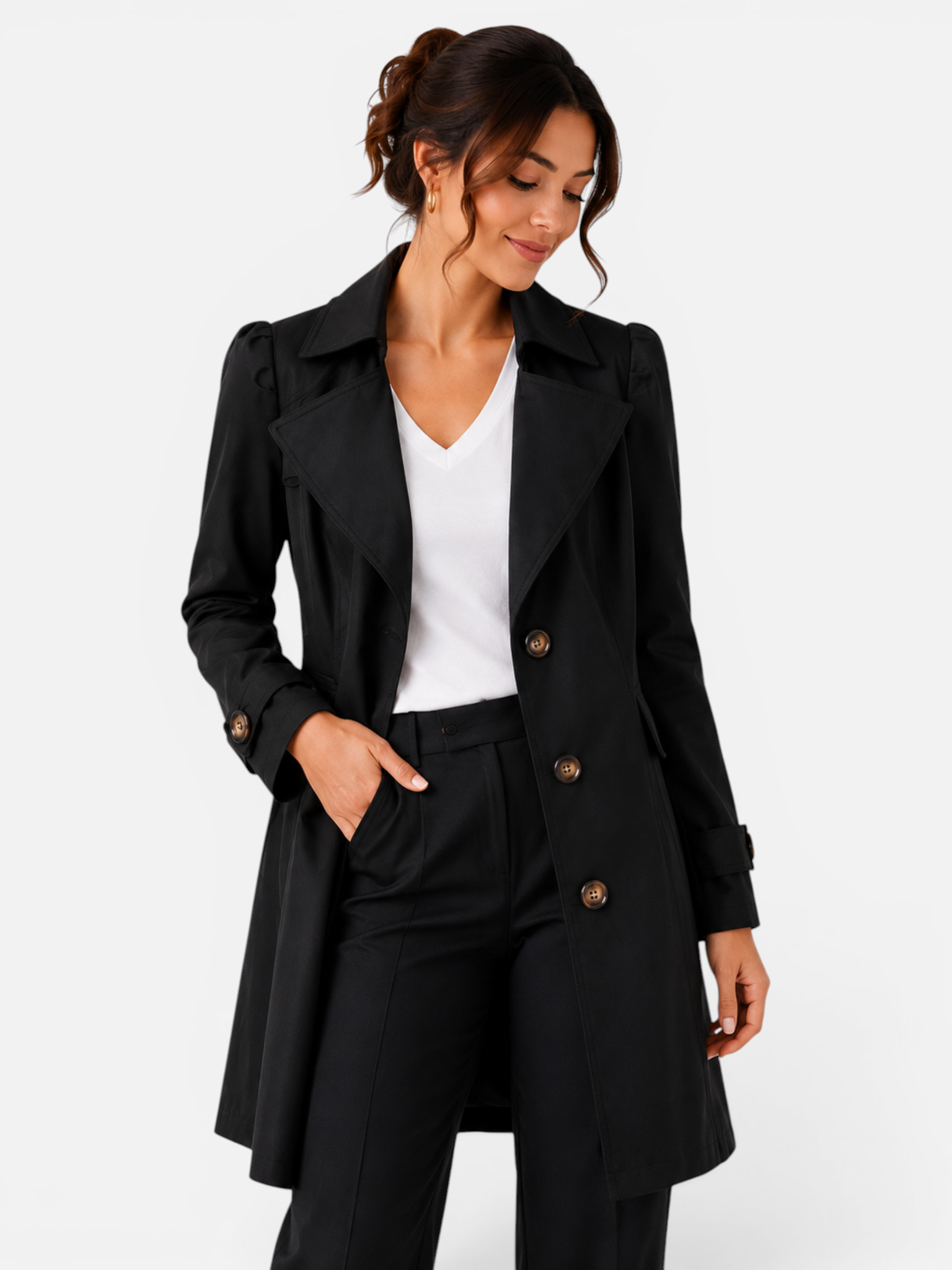 Women's Single Breasted Trench Coat