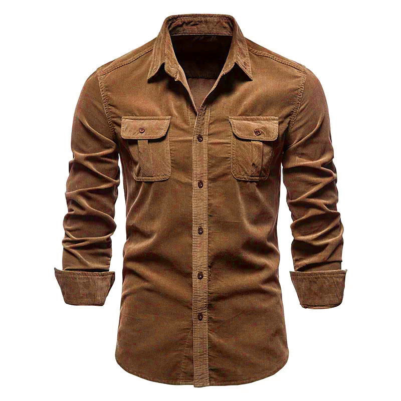 Chemise à manches longues d'inspiration militaire pour hommes