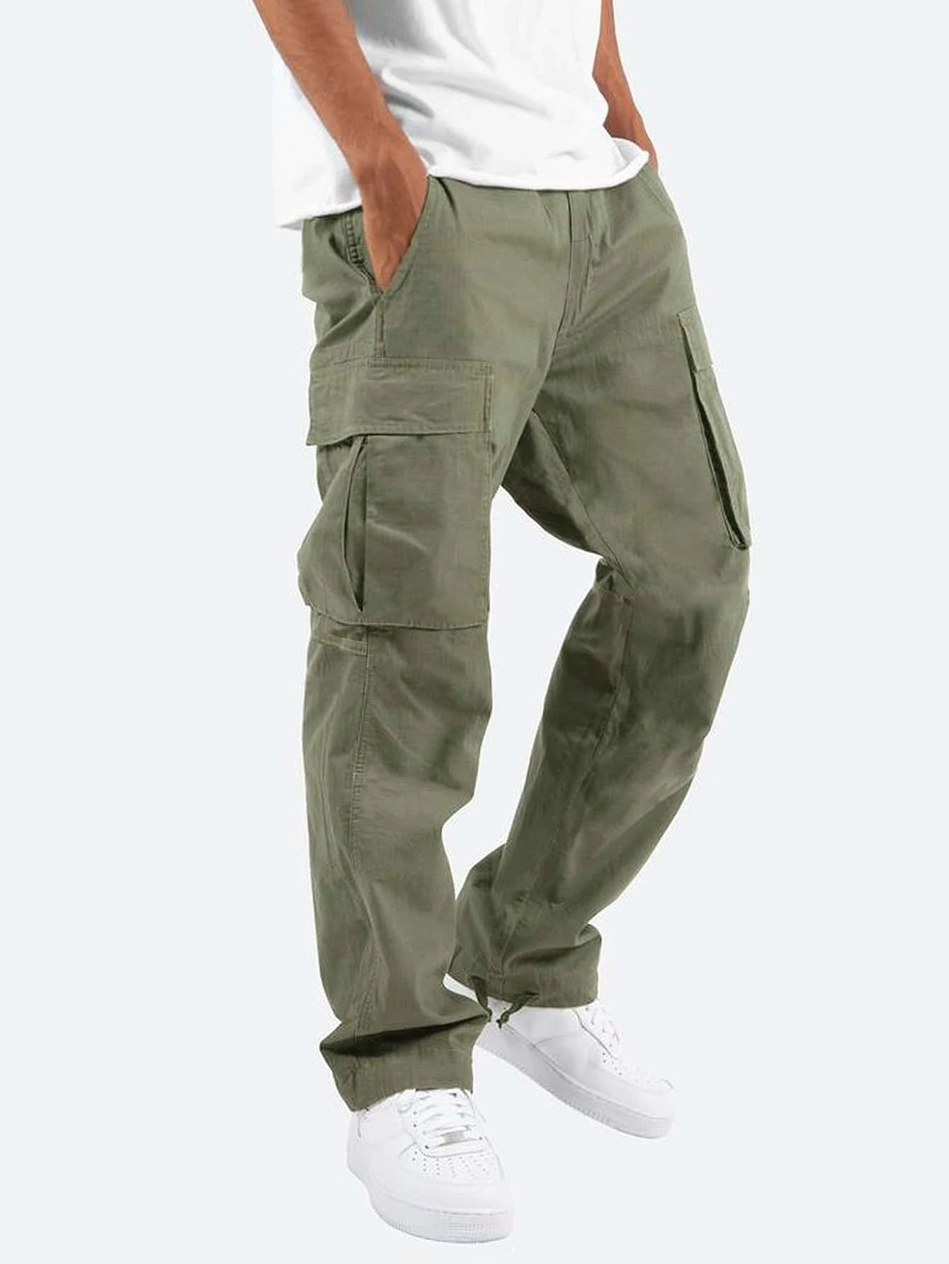 Pantalon cargo flexible et extensible pour hommes