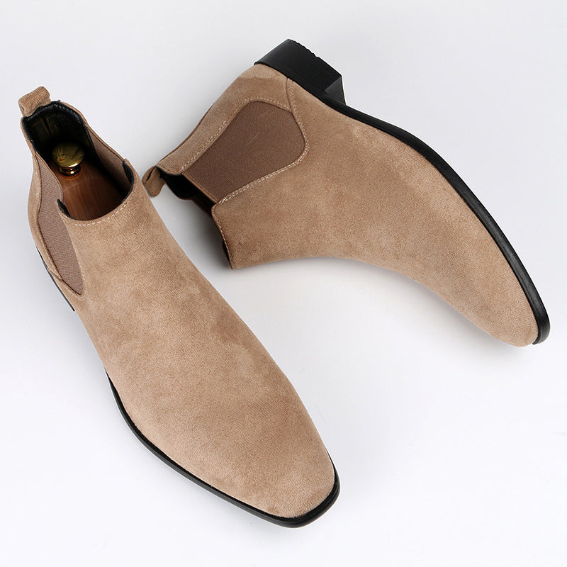 Bottes Chelsea pour homme en daim à bout carré