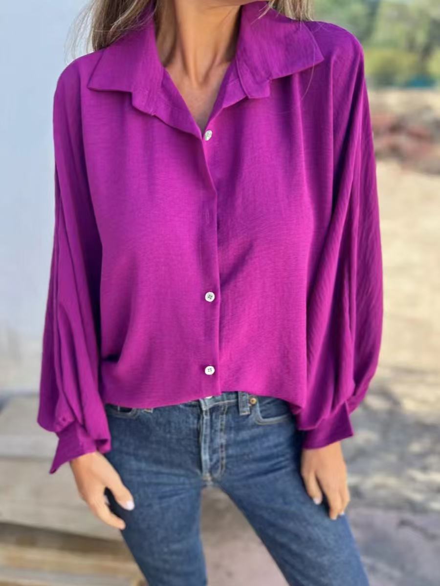 Chemise confortable à manches longues pour femme
