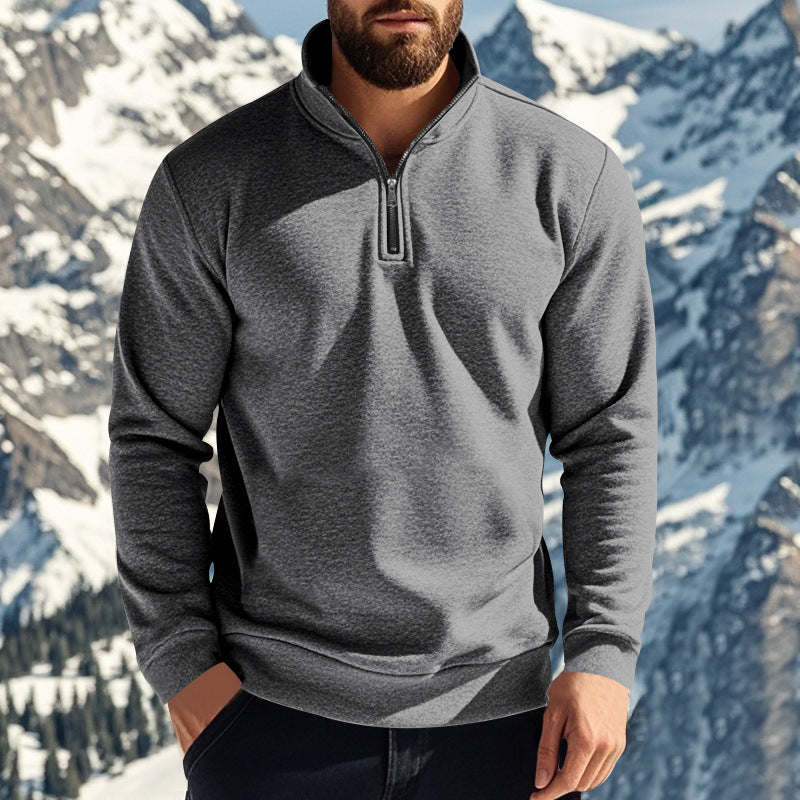 Pull polaire semi-zippé confortable pour hommes