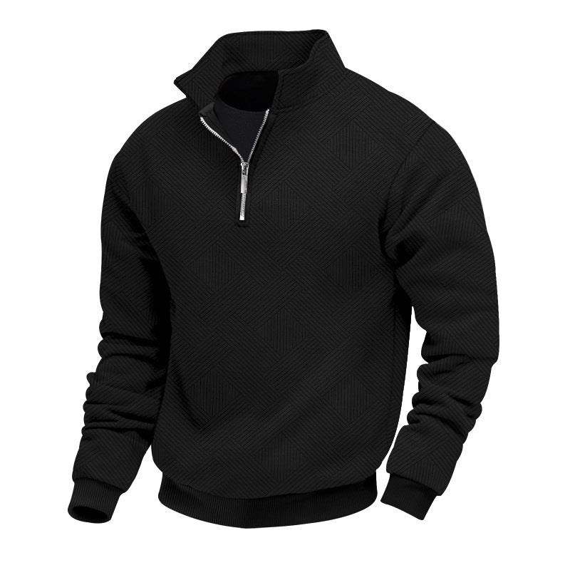 Pull demi-zip texturé pour hommes