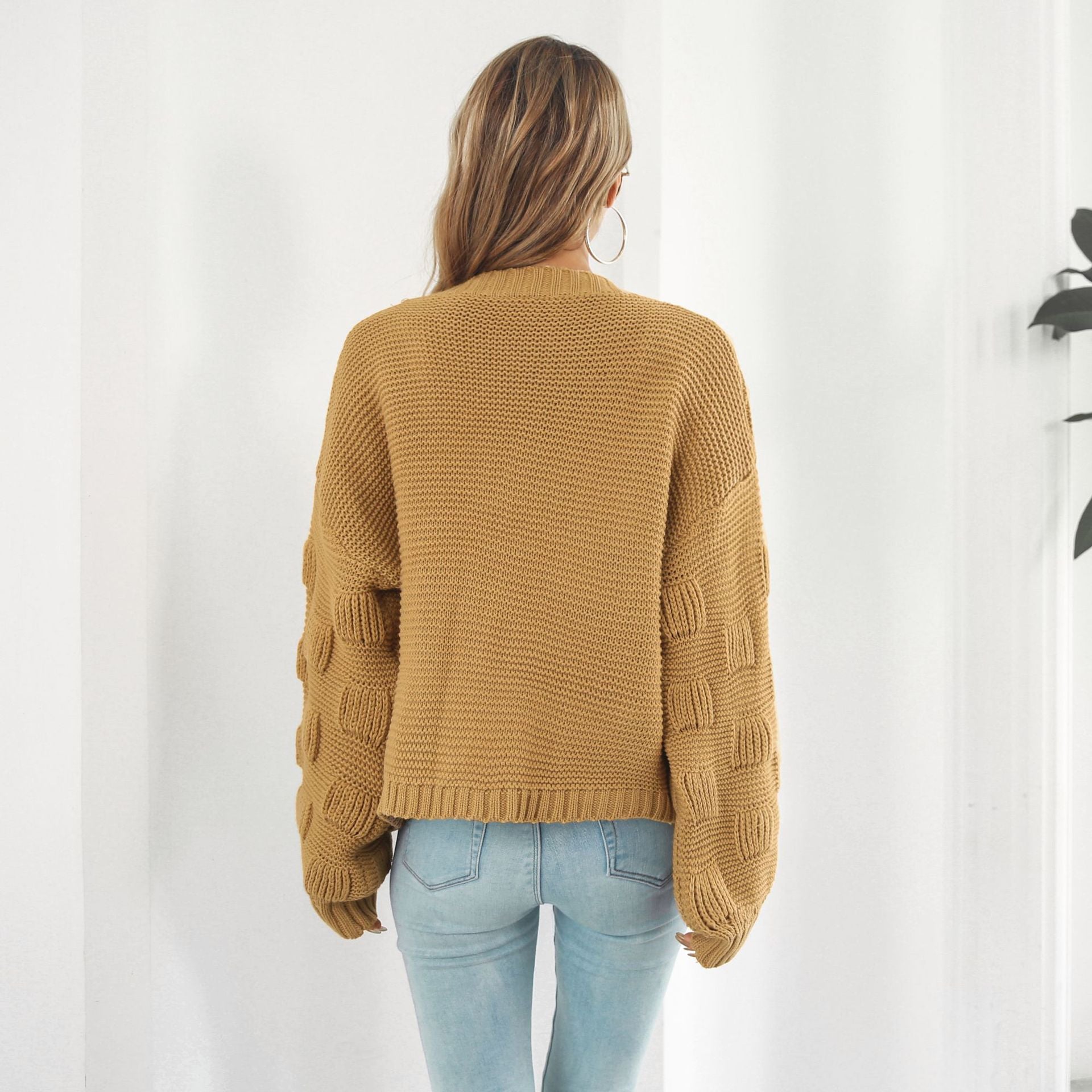 Cardigan en tricot à manches épaisses pour femmes