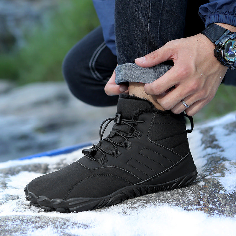 Bottes de randonnée d'hiver imperméables pour hommes avec doublure en fausse fourrure