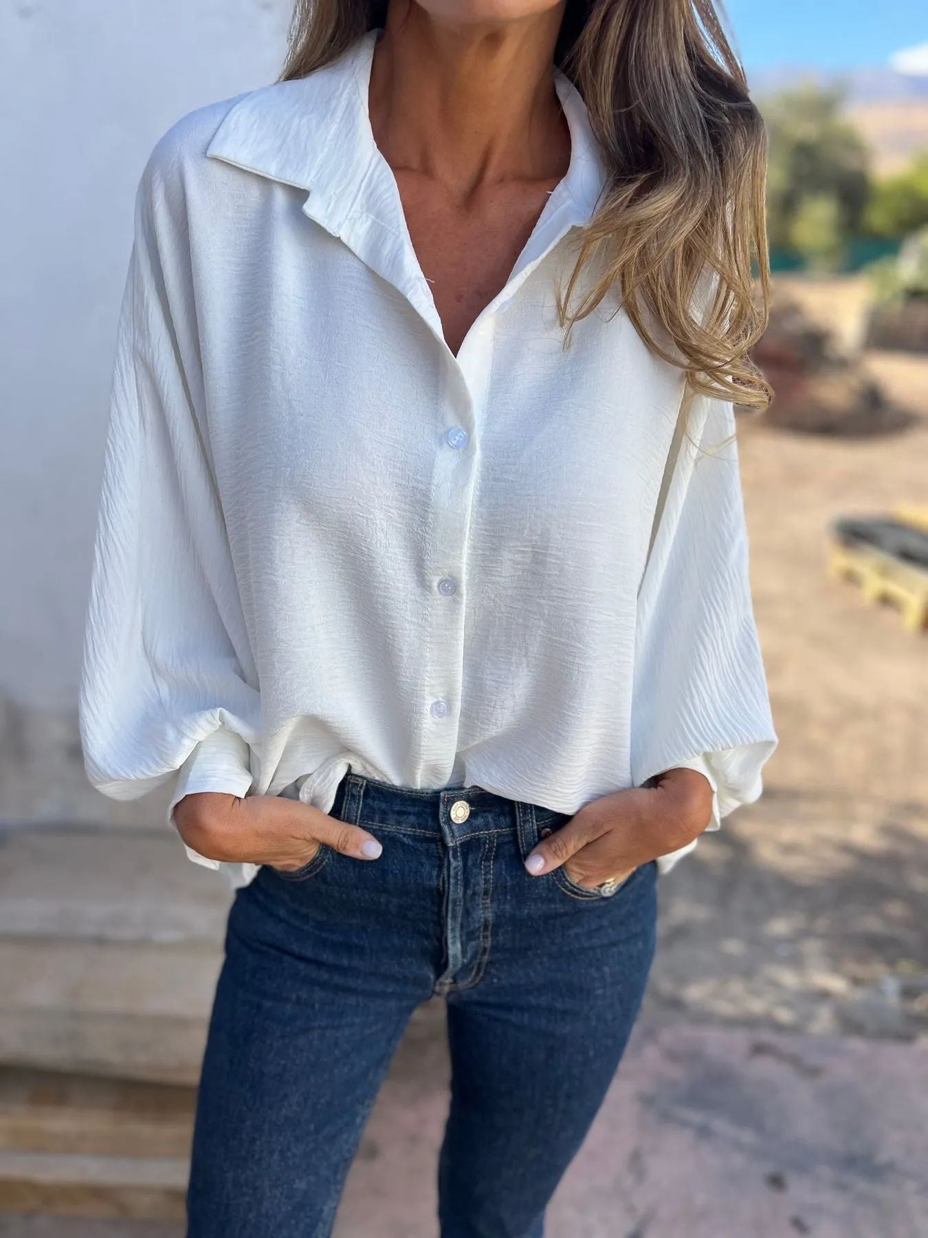 Chemise confortable à manches longues pour femme