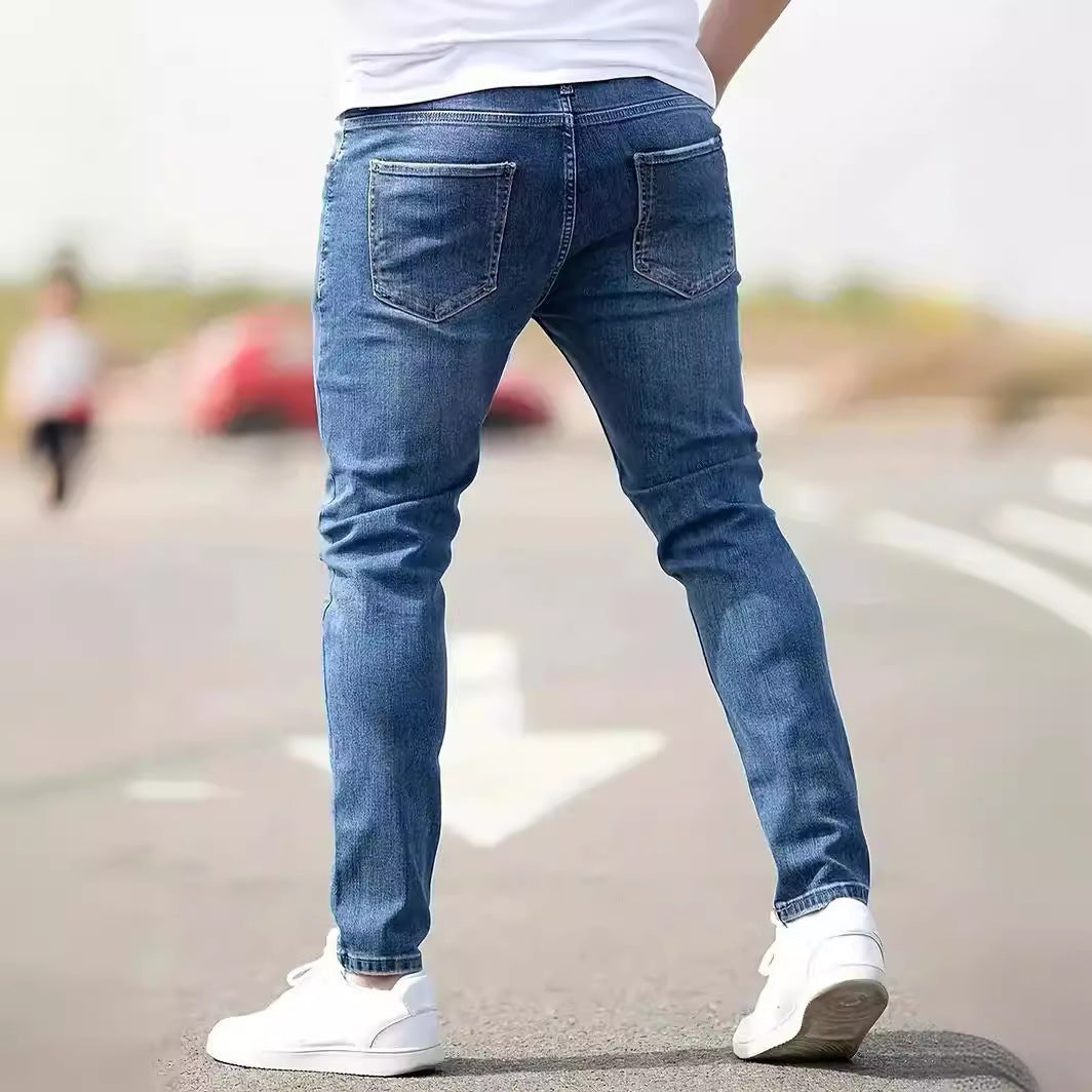 Pantalon denim slim décontracté pour hommes