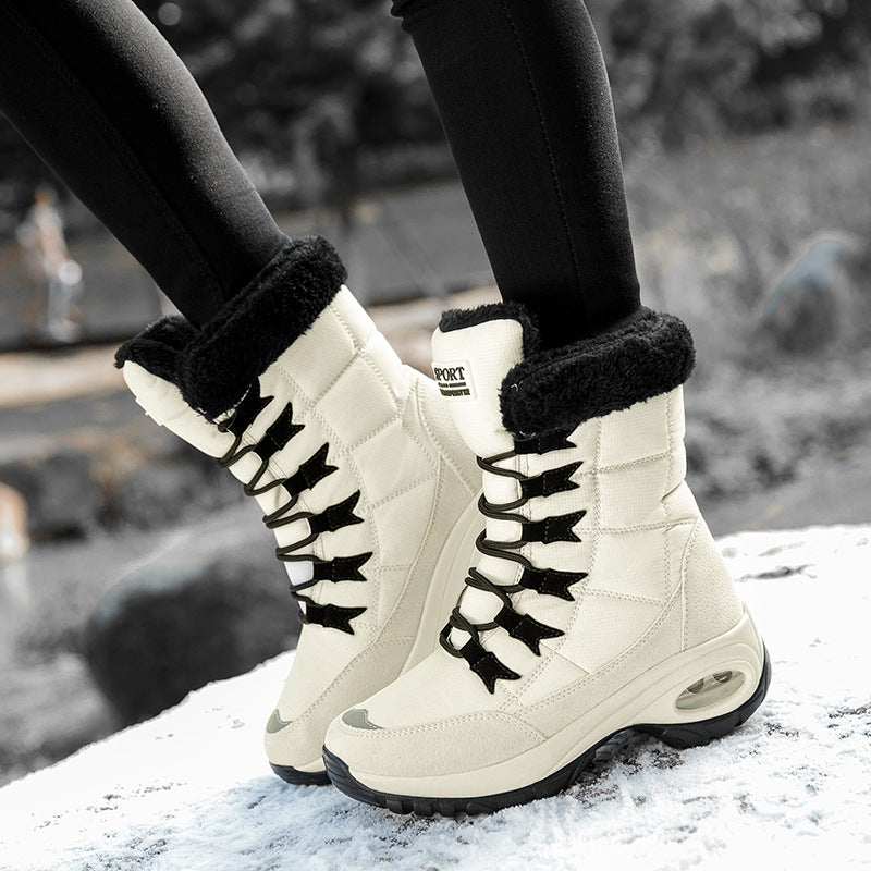 Bottes d'hiver imperméables pour femmes doublées en polaire