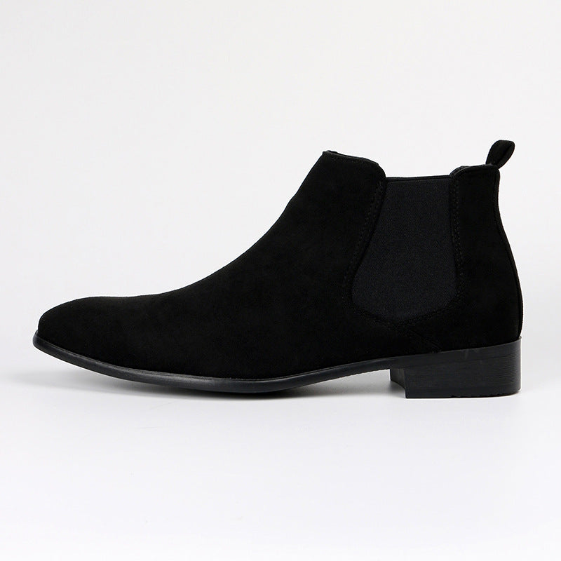 Bottes Chelsea pour homme en daim à bout carré