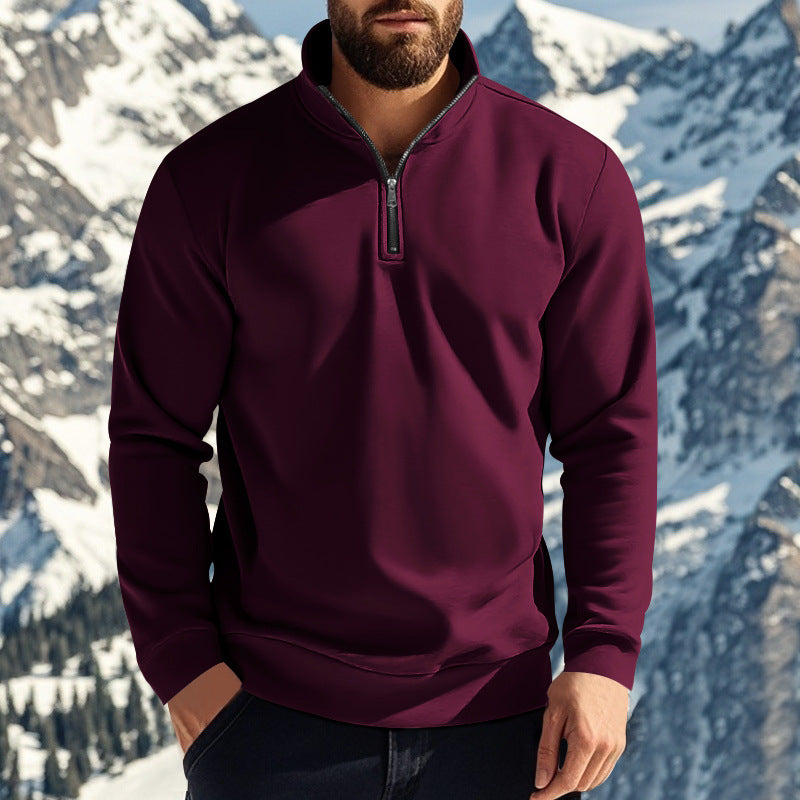 Pull polaire semi-zippé confortable pour hommes