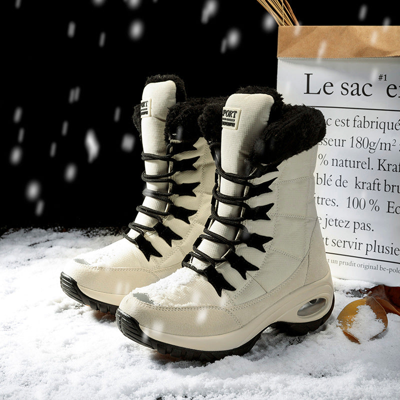 Bottes d'hiver imperméables pour femmes doublées en polaire