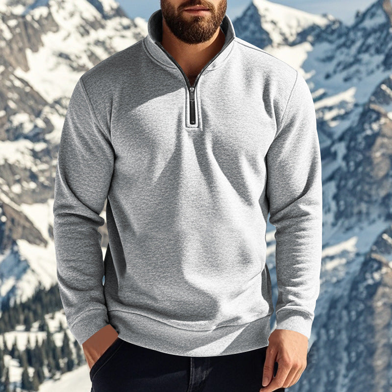 Pull polaire semi-zippé confortable pour hommes