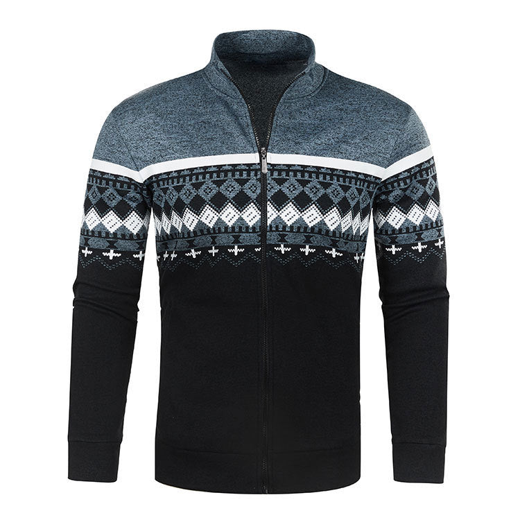 Pull nordique zippé pour hommes