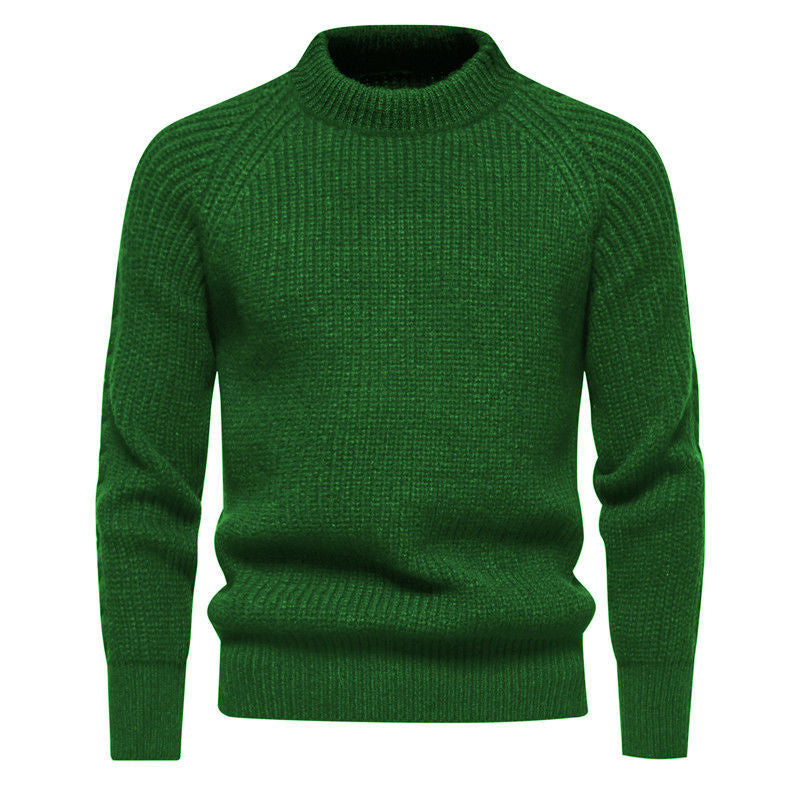 Pull classique en tricot à col ras du cou pour hommes