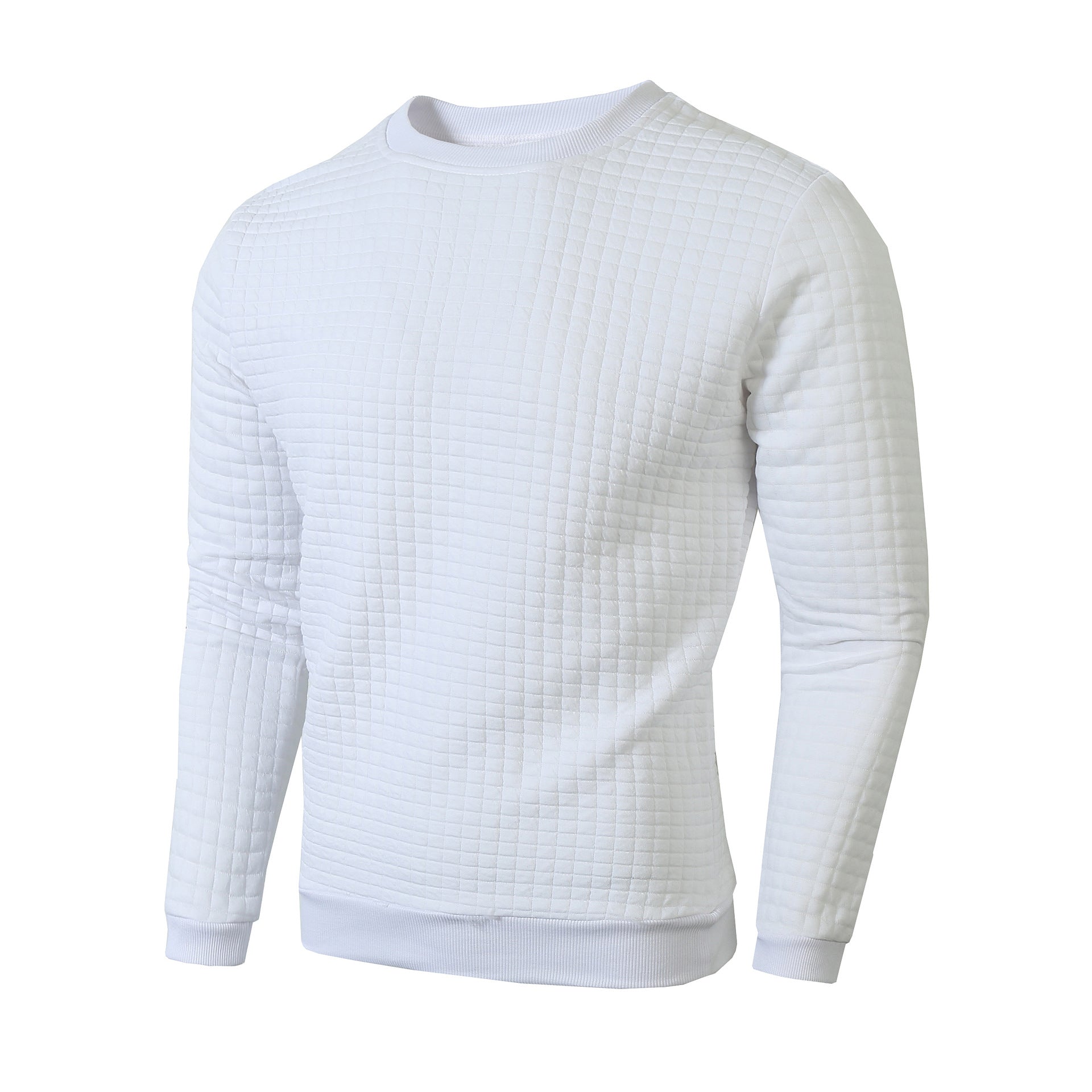 Sweatshirt matelassé à col roulé pour hommes