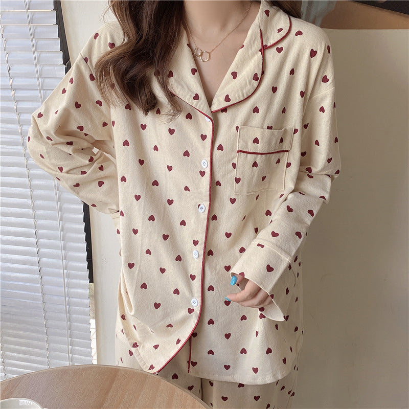 Ensemble de pyjama imprimé cœur pour femme