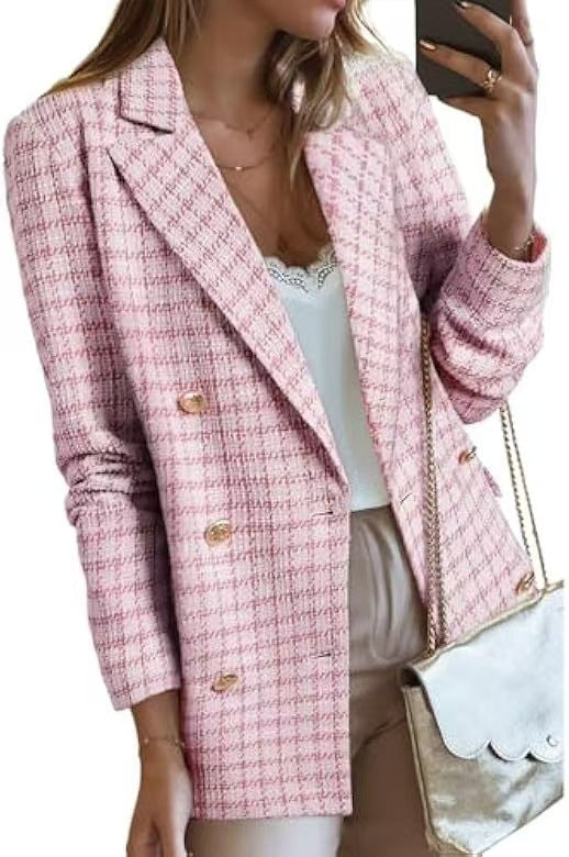 Blazer classique à double boutonnage pour femmes