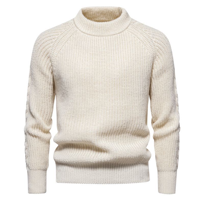 Pull classique en tricot à col ras du cou pour hommes