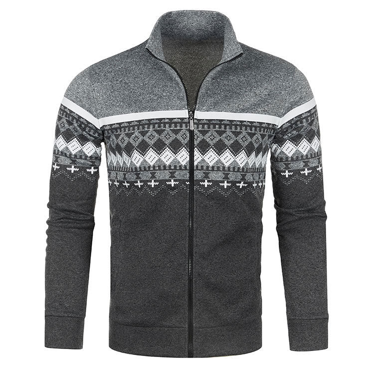 Pull nordique zippé pour hommes