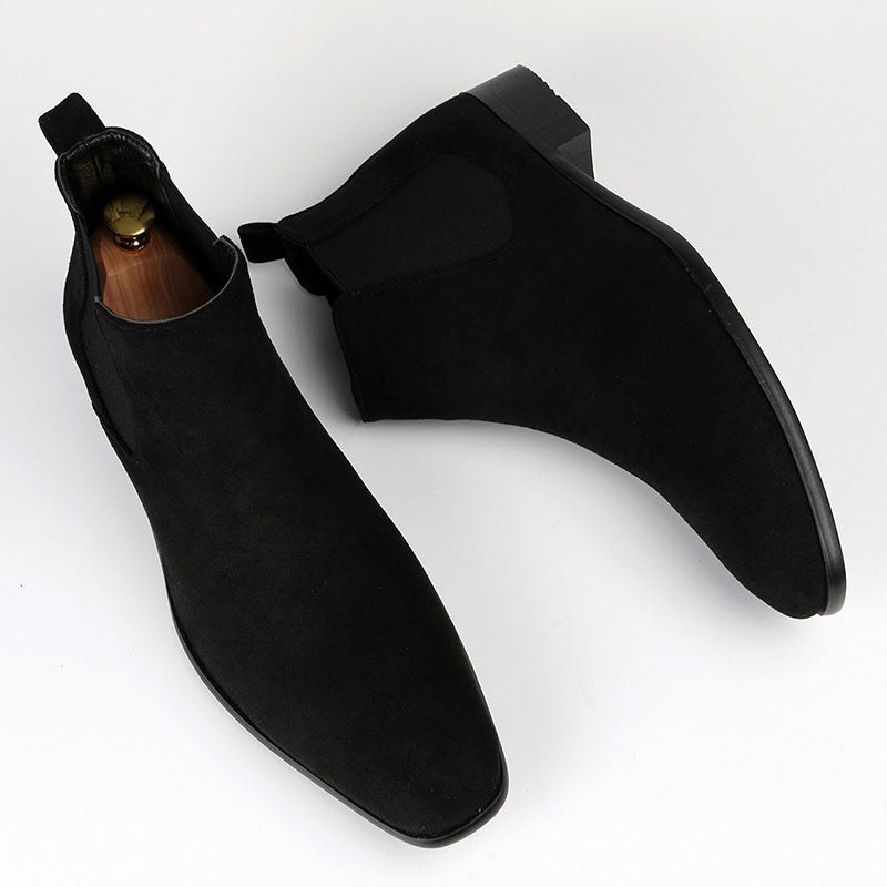 Bottes Chelsea pour homme en daim à bout carré