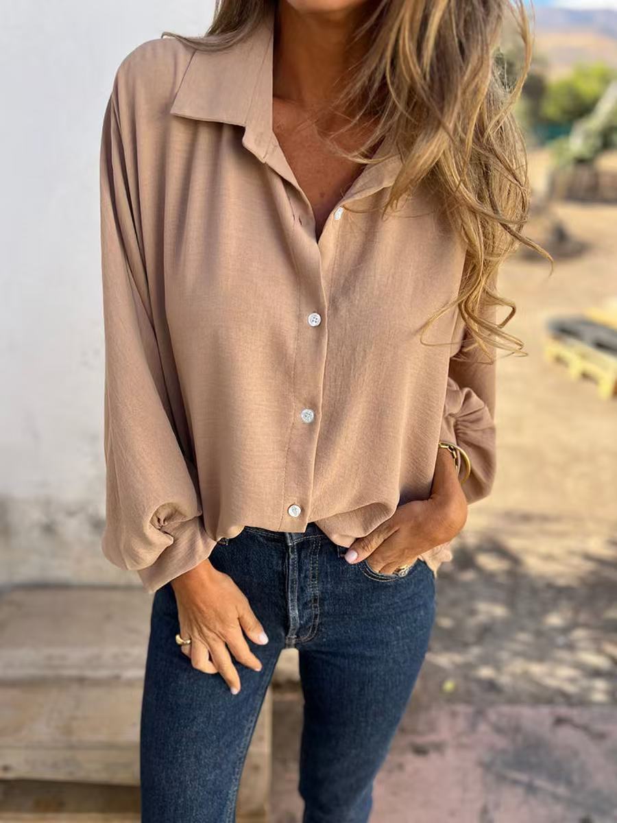 Chemise confortable à manches longues pour femme