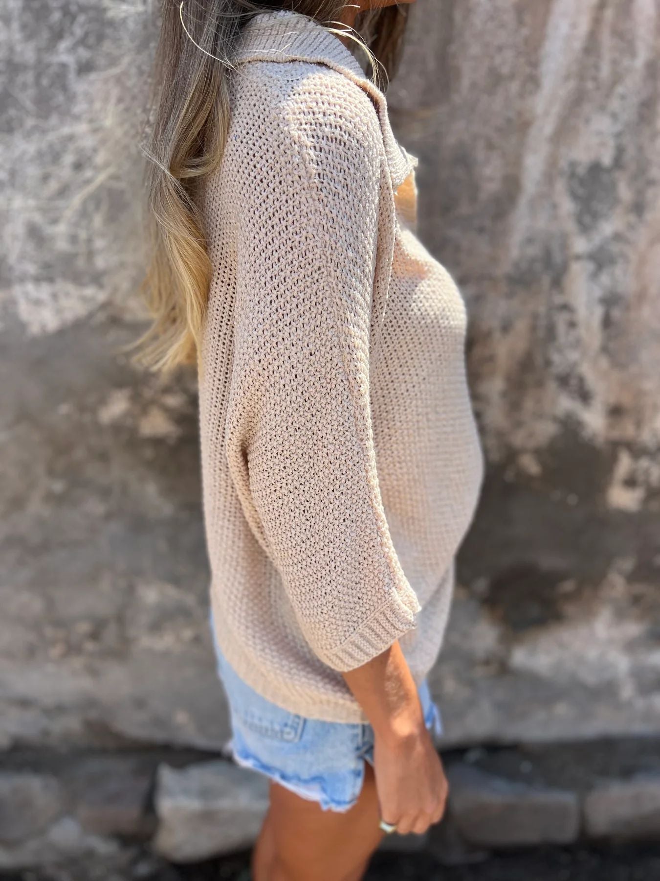 Pull en maille décontracté à col en V pour femmes