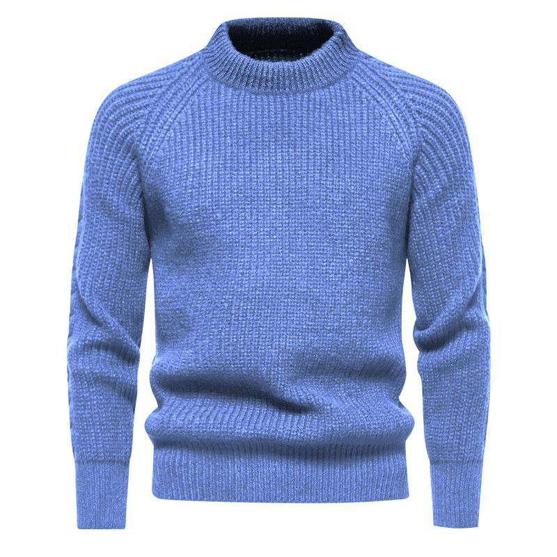 Pull classique en tricot à col ras du cou pour hommes