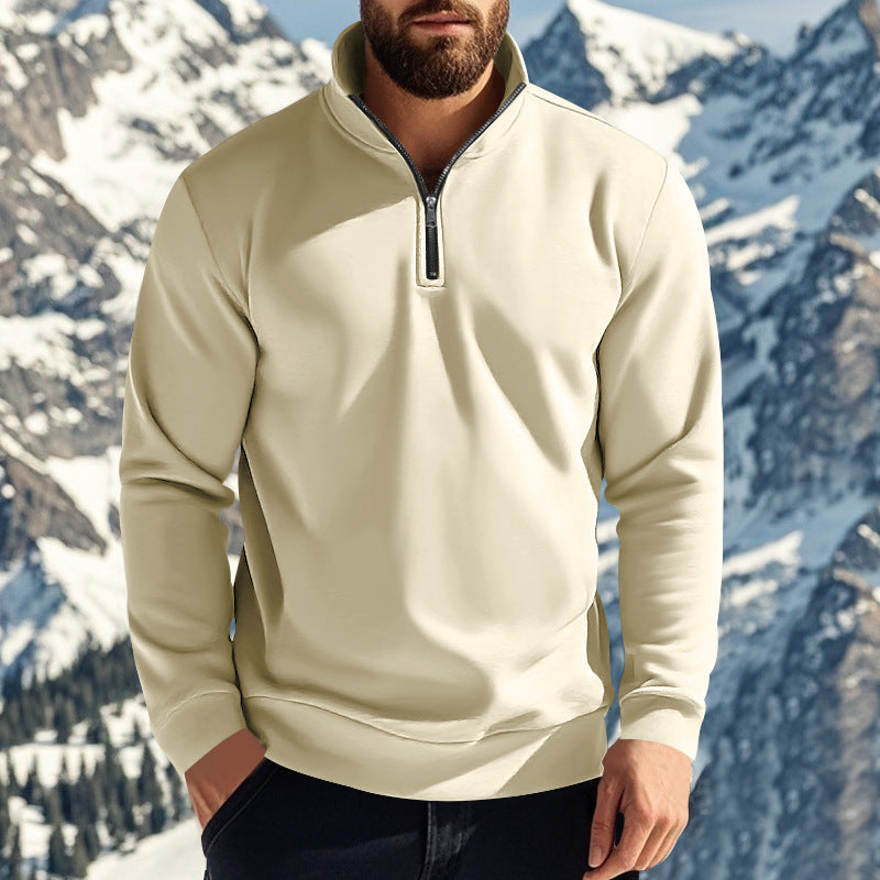 Pull polaire semi-zippé confortable pour hommes