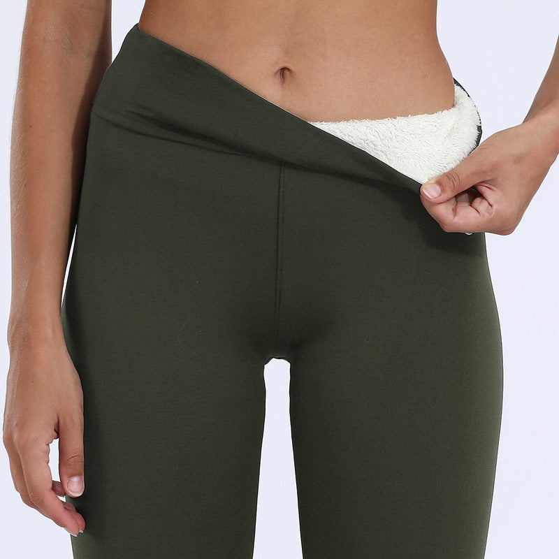 Leggings thermiques doublés en polaire pour femmes