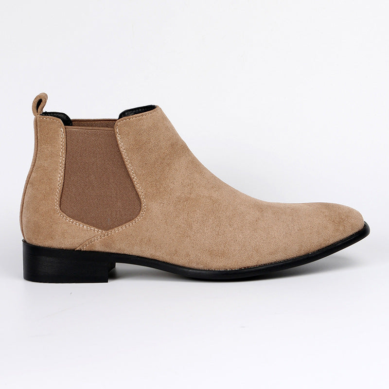 Bottes Chelsea pour homme en daim à bout carré