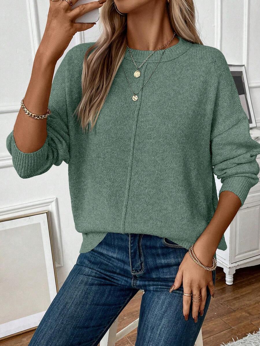 Pull classique en tricot doux pour femmes