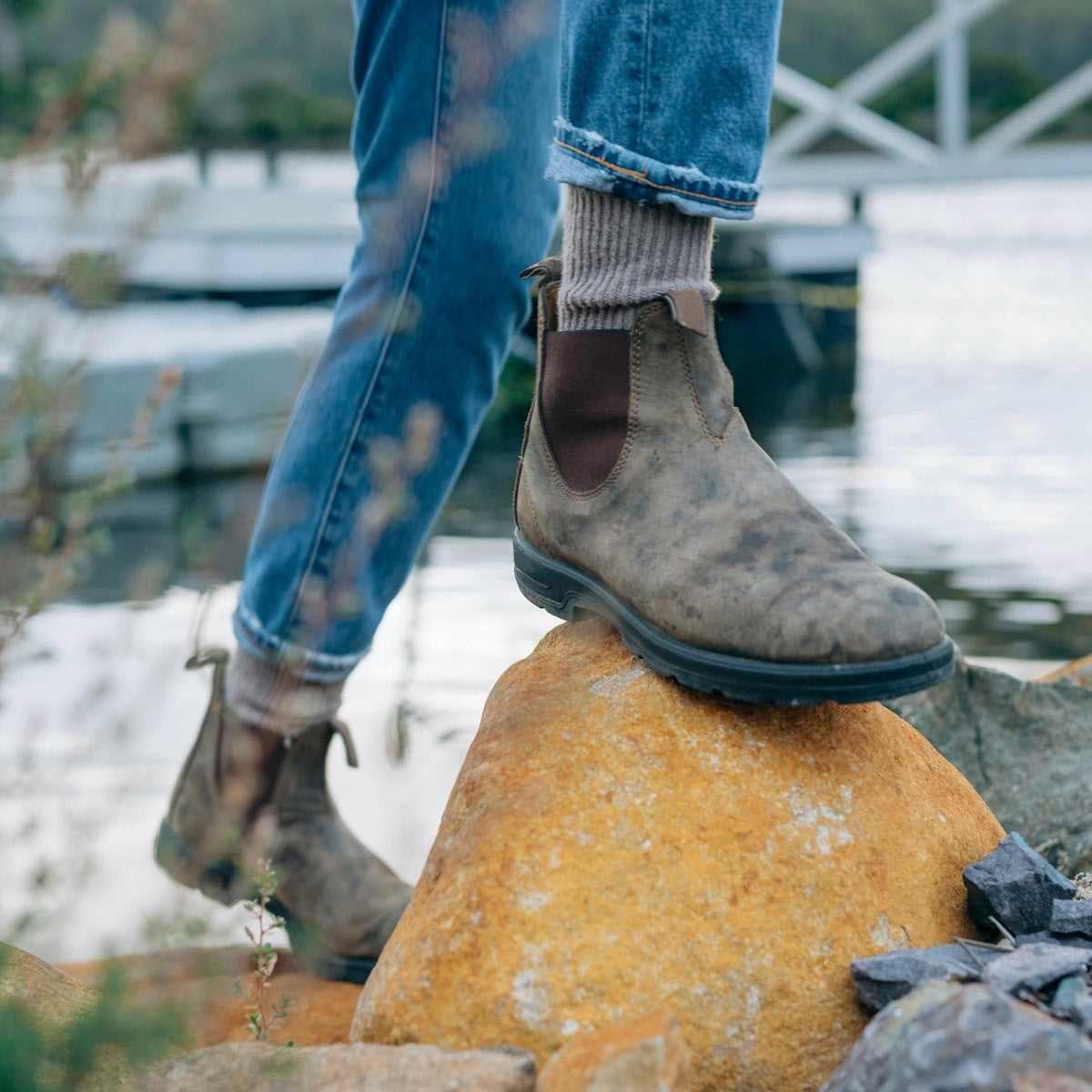 Bottes chelsea classiques en cuir pour homme