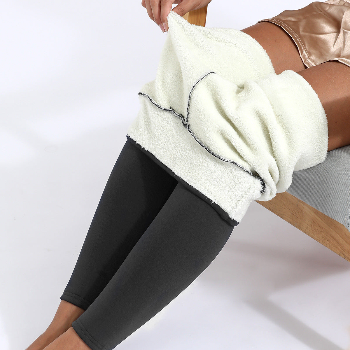 Leggings thermiques doublés en polaire pour femmes