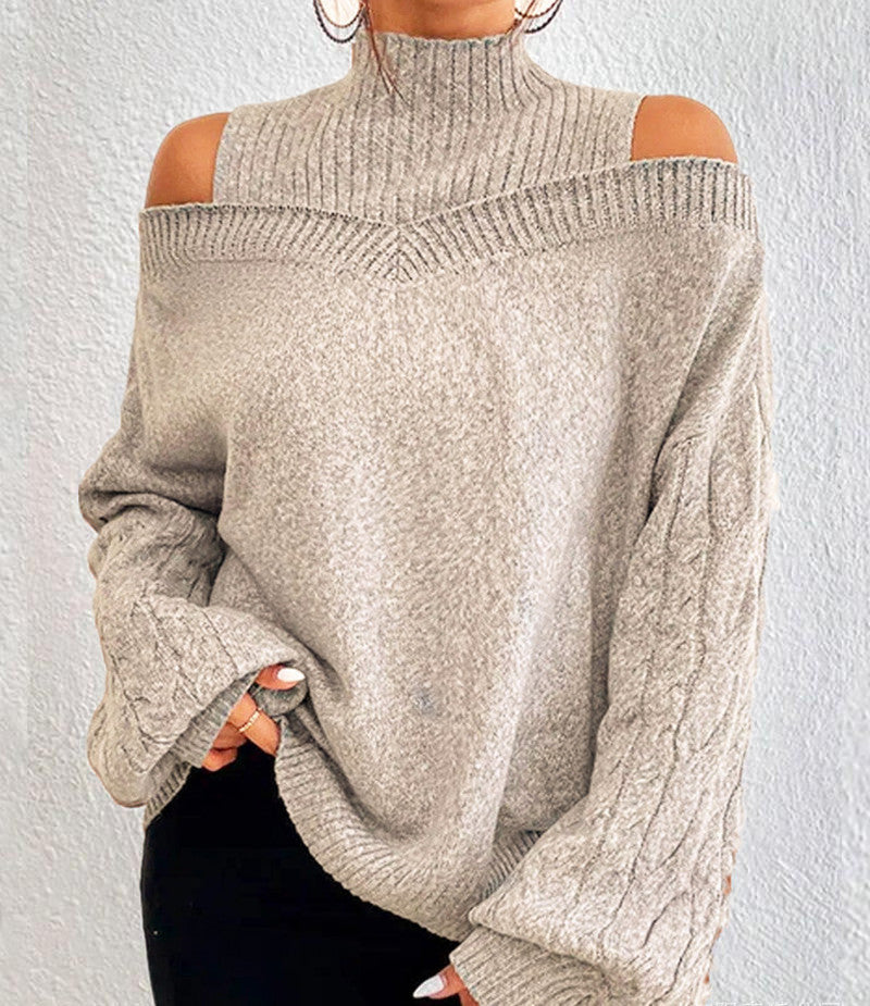 Pull à épaules dénudées à la mode pour femme