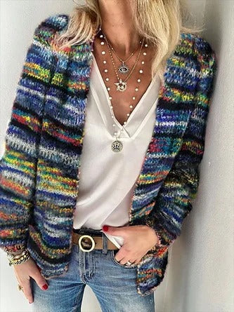 Pull tricoté multicolore pour femmes