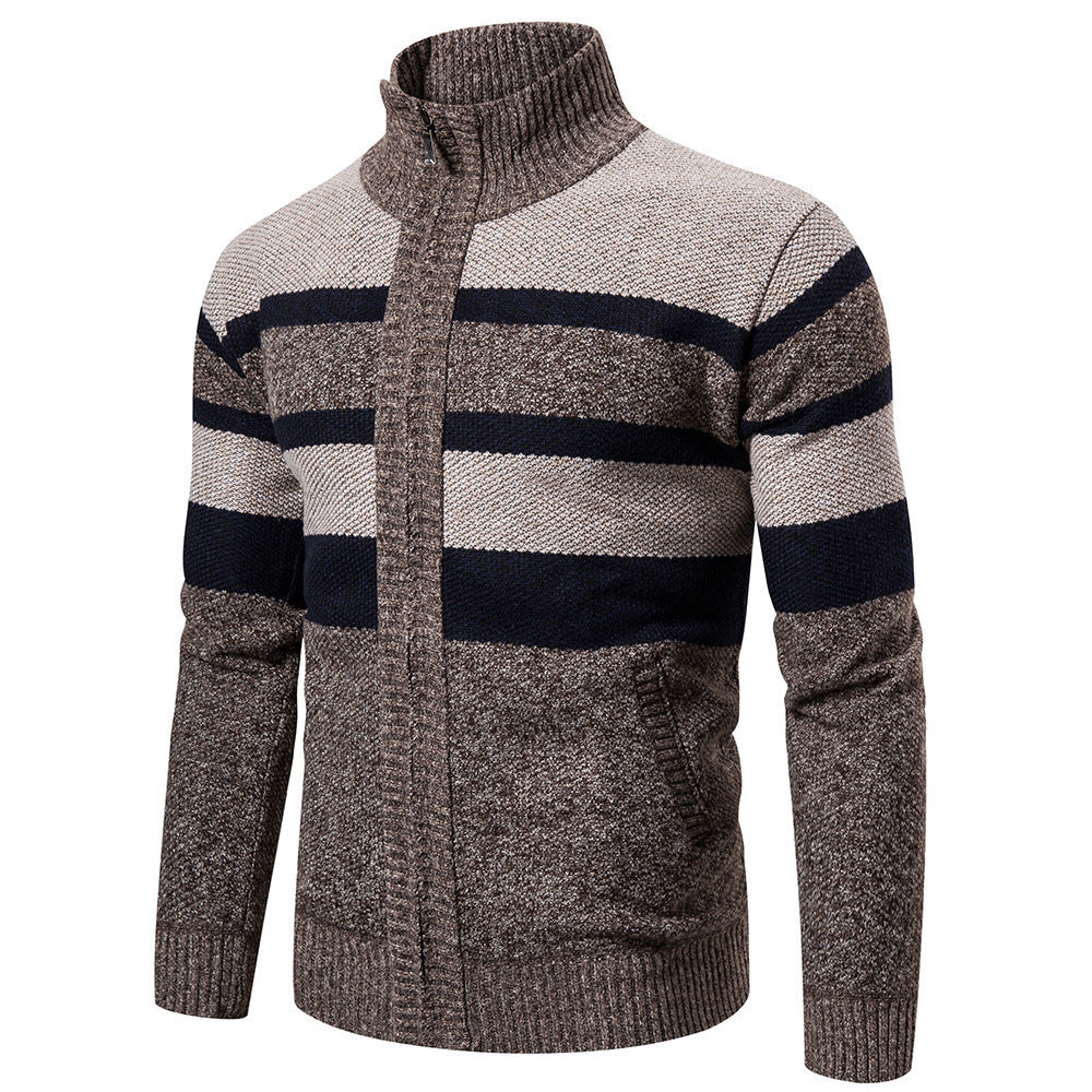 Pull décontracté en maille rayée pour hommes