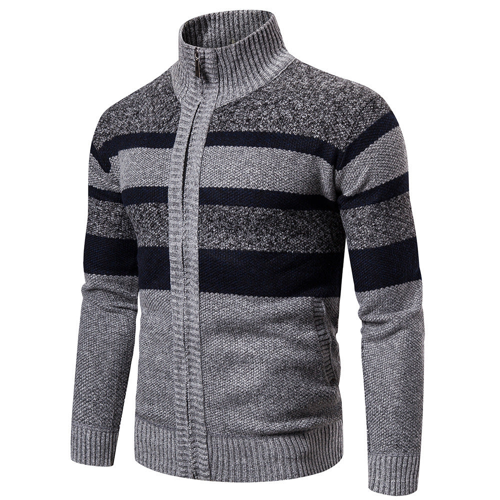 Pull décontracté en maille rayée pour hommes