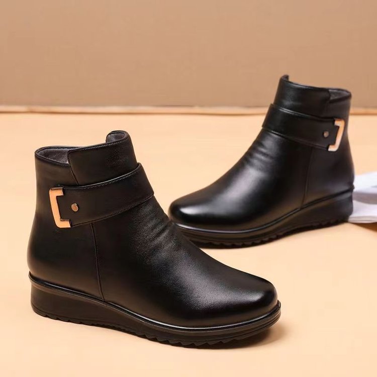 Bottines d'hiver doublées de fausse fourrure pour femmes