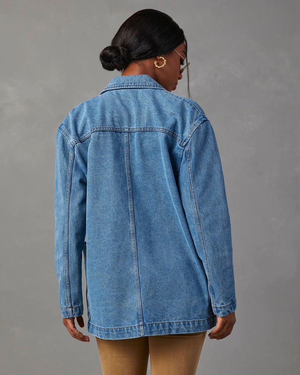 Veste en jean classique pour femme avec poches