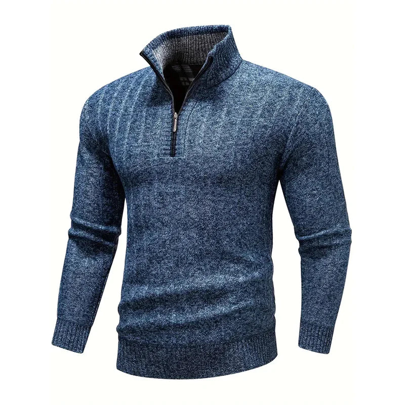 Pull en tricot demi-zip pour hommes