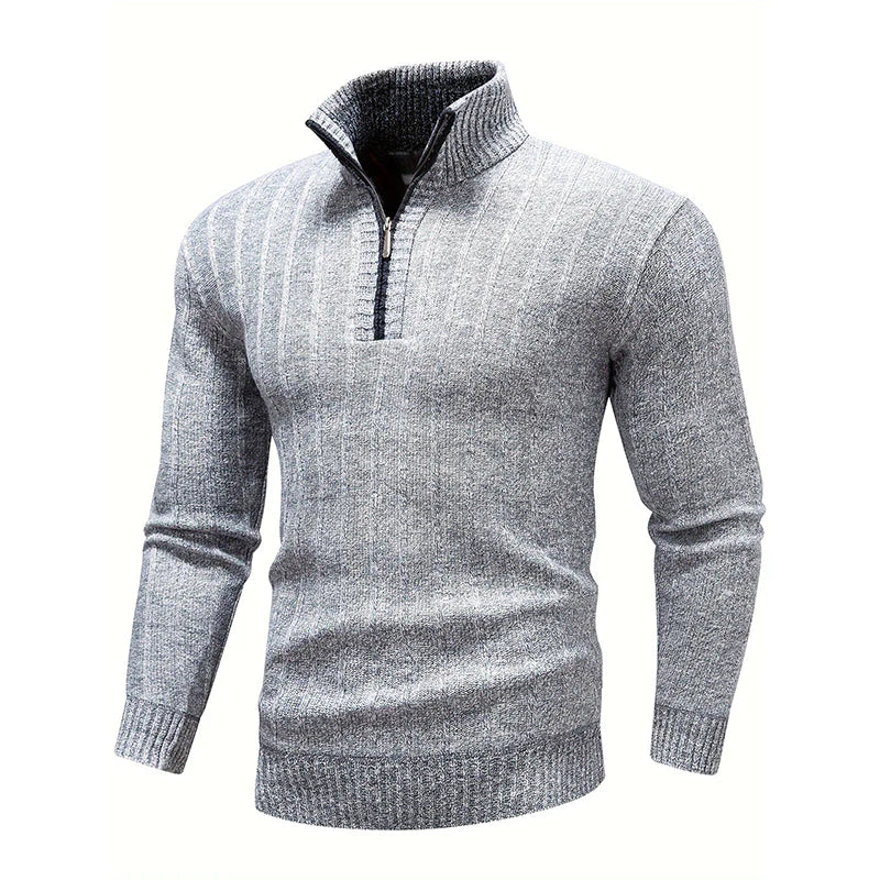 Pull en tricot demi-zip pour hommes