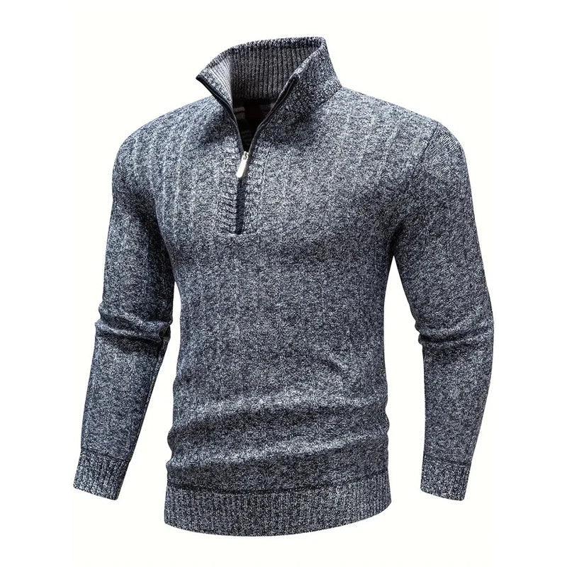 Pull en tricot demi-zip pour hommes