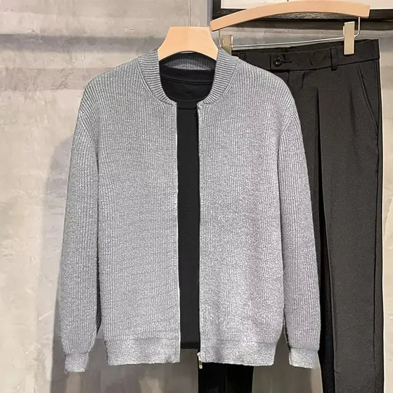 Pull léger zippé et côtelé pour hommes