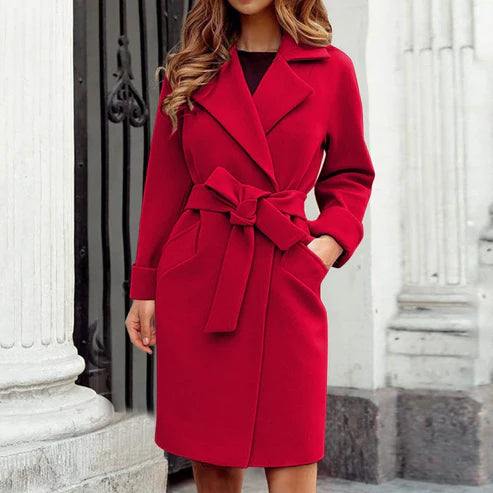 Manteau ceinturé elégant femme