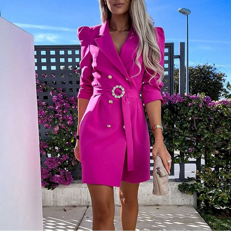 Robe blazer à double boutonnage